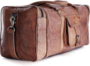 maleta de viaje de piel auténtica